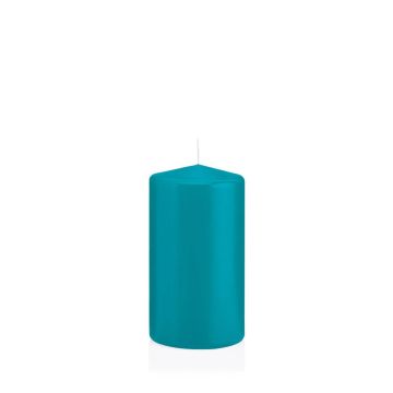 Votive candle / Pillar candle MAEVA, azure, 5.1"/13cm, Ø2.8"/7cm, 52h - Made in Germany