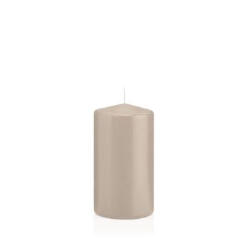 Votive candle / Pillar candle MAEVA, beige, 5.1"/13cm, Ø2.8"/7cm, 52h - Made in Germany
