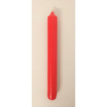 Candlestick / Taper candle CHARLOTTE, red, 7.3"/18,5cm, Ø 0.8"/2,1cm, 6,5h - Made in Germany