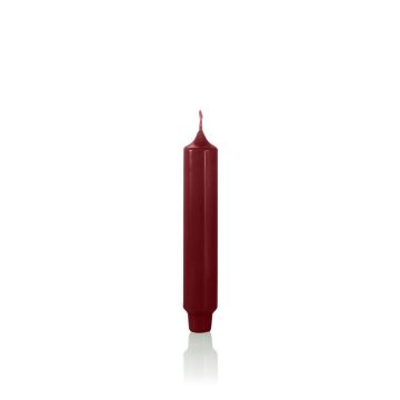 Cone shaped candle / Household candle ARIETTA, bordeaux, 6.5"/16,4cm, Ø 1.1"/2,8cm, 6h - Made in Germany