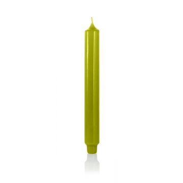 Cone shaped candle / Household candle ARIETTA, green, 24,9cm, Ø 1.1"/2,8cm, 16h - Made in Germany