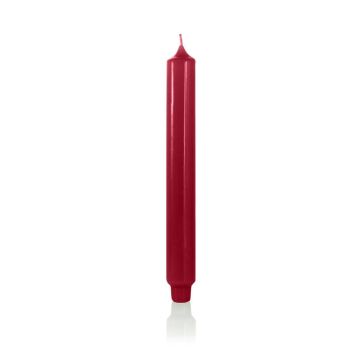 Cone shaped candle / Household candle ARIETTA, dark red, 24,9cm, Ø2,8cm, 16h - Made in Germany