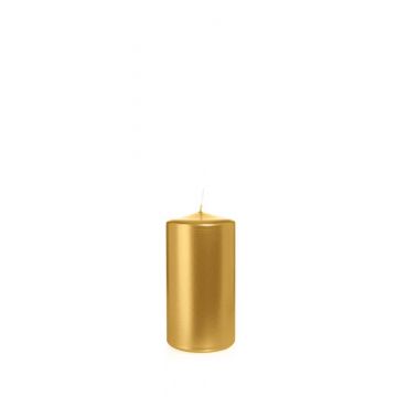 Christmas candle / Pillar candle ROSELLA, gold, 15cm, Ø8cm, 69h - Made in Germany