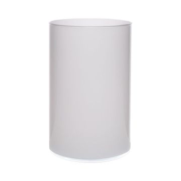 Glass cylinder vase SANYA EARTH, white, 21cm, Ø14cm
