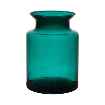 Lantern glass HANNA EARTH, cyan blue-clear, 20cm, Ø14cm