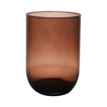 Glass table vase MARISA, brown-clear, 20cm, Ø14cm