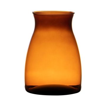 Glass flower vase MAISIE, orange-brown-clear, 20cm, Ø14cm