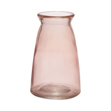 Flower vase TIBBY made of glass, pale pink-clear, 14,5cm, Ø9,5cm