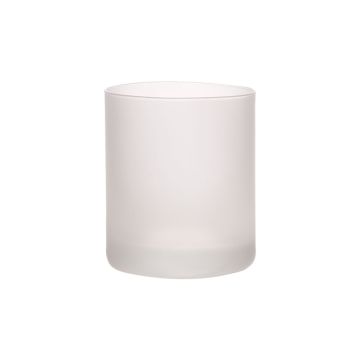Tealight holder MARCIAL made of glass, matt-clear, 9cm, Ø6,5cm
