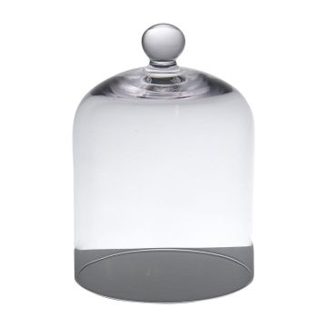 Glass cover MANDELLA with knob, transparent, 15cm, Ø11cm