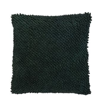 Soft cushion BOLLY, with beads, dark green, 18"x18"/45x45cm