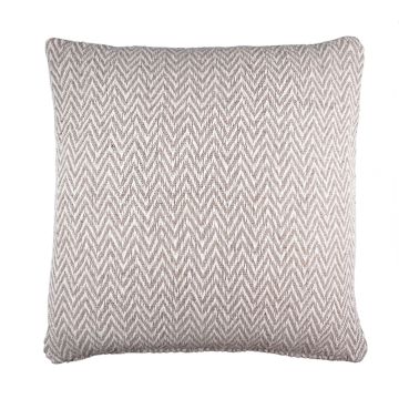Decorative cushion KENZA, zigzag pattern, light brown, 18"x18"/45x45cm