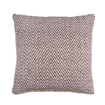 Decorative cushion KENZA, zigzag pattern, chocolate brown, 18"x18"/45x45cm