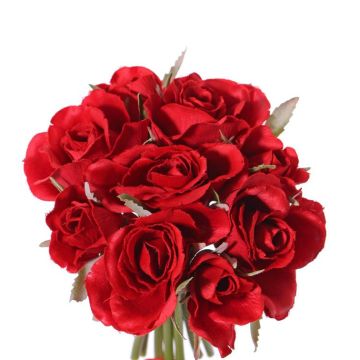Decorative rose bouquet ROSILA, red, 8"/20cm, Ø 5.9"/15cm