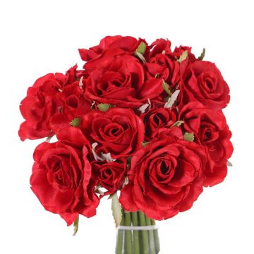 Decorative rose bouquet ROSILA, red, 10"/25cm, Ø 8"/20cm