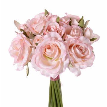 Decorative rose bouquet ROSILA, pink, 10"/25cm, Ø 8"/20cm