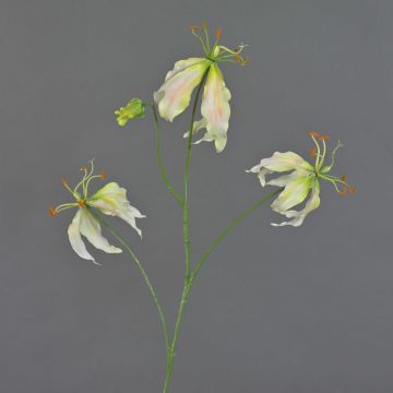 Artificial Gloriosa flower TIANA, pink-green, 31"/80cm, Ø 3.1"-5.9"/8-15cm