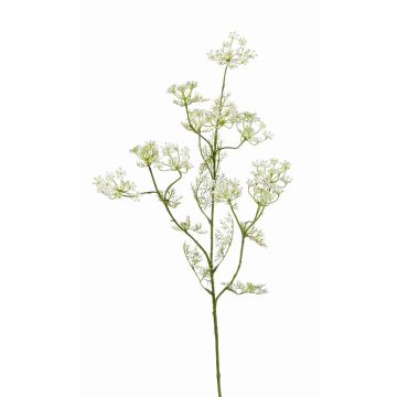 Artificial dill branch WINCENT with flowers, white-green, 31"/80cm