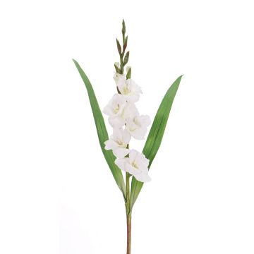 Artificial gladiolus ELEA, white, 33"/85cm, Ø 1.2"-4"/3-10cm