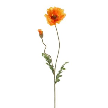Artificial poppy LIENTJE, orange, 26"/65cm, Ø 4.7"/12cm