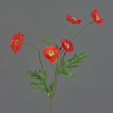Artificial poppy KEIRA, orange, 26"/65cm, Ø 2"/5cm