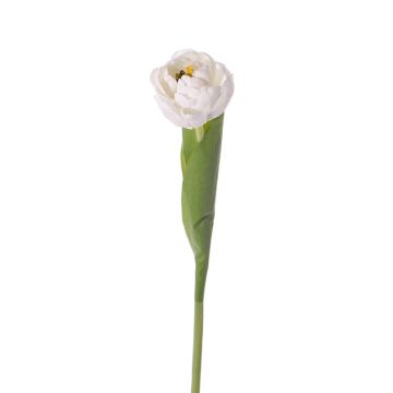 Artificial tulip flower ROMANA, white, 18"/45cm, Ø 2.4"/6cm
