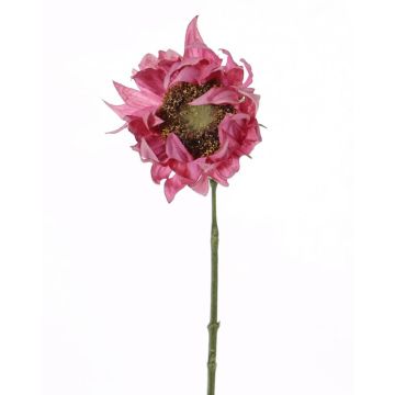 Artificial sunflower JANIKA, pink, 24"/60cm, Ø 4.7"/12cm