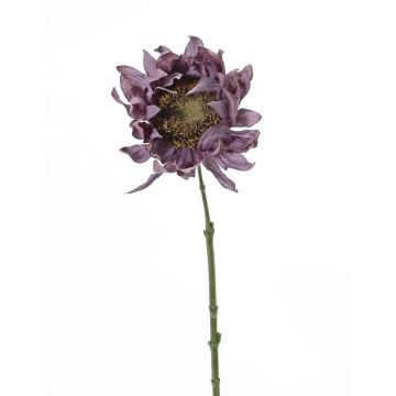 Artificial sunflower JANIKA, purple, 24"/60cm, Ø 4.7"/12cm
