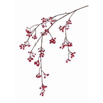 Decorative snowberry branch GESA with berries, red, 4ft/120cm