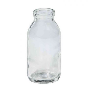 Small glass bottle LEATRICE OCEAN, cylinder/round, clear, 4"/10cm, Ø1.8"/4,5cm 