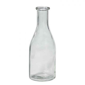 Small glass bottle ANYA, cylinder/round, clear, 7"/18cm, Ø2.6"/6,5cm 