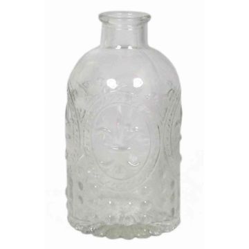Small glass bottle URSULA, cylinder/round, clear, 4.9"/12,5cm, Ø2.6"/6,5cm 