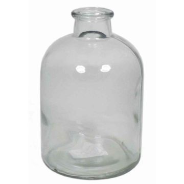 Glass bottle URSULA, cylinder/round, clear, 7"/17cm, Ø4.3"/11cm 