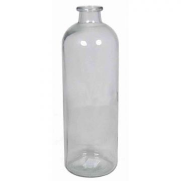 Glass bottle URSULA, cylinder/round, clear, 13"/33cm, Ø4.3"/11cm 