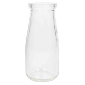 Glass bottle MICHEL, cylinder/round, clear, 5.5"/14cm, Ø2.6"/6.3cm 