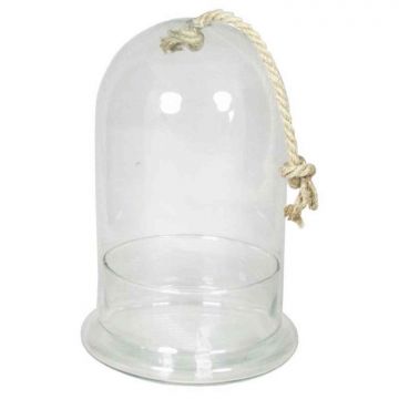 Bell jar VOLTA, with cord, cylinder/round, clear, 11"/28,5cm, Ø7"/18cm 