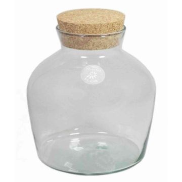 Glass container DIETER, cork lid, cylinder/round, clear, 10"/25cm, Ø9"/24cm 