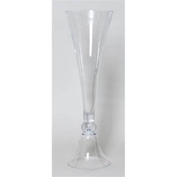 Floor vase SOKKA of glass, transparent, 31"/80 cm, Ø 10"/25 cm