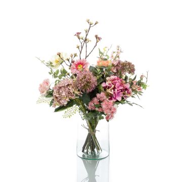 Bouquet of artificial flowers FEME, pink-green, 26"/65cm, Ø 16"/40cm
