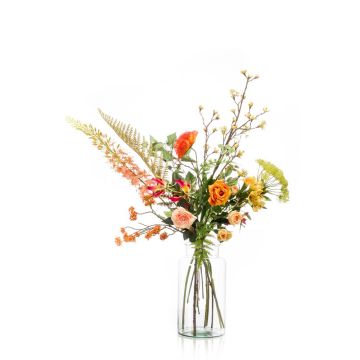 Bouquet of artificial flowers FEME, orange, 4ft/110cm, Ø 16"/40cm