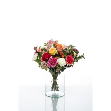 Bouquet of artificial flowers FEME, orange-pink, 18"/45cm, Ø 16"/40cm