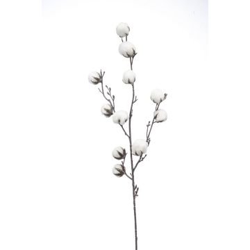Decorative cotton branch CASAS, flowering, green, 33"/85cm