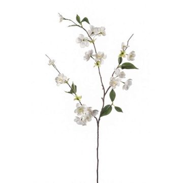 Artificial ornamental peach branch CAMILLES, cream, 31"/80cm