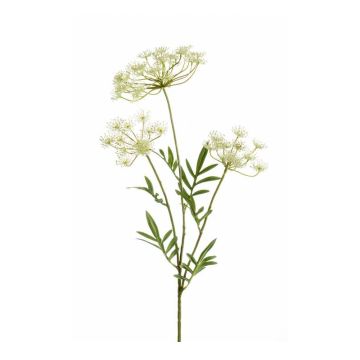 Plastic dill branch HAKIM with flowers, white, 31"/80cm