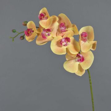 Decorative Phalaenopsis orchid branch NEITH, orange-pink, 33"/85cm