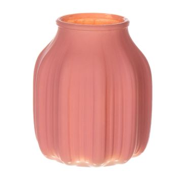 Small flower vase AMORY made of glass, antique pink matt, 6"/16cm, Ø5.4"/13,8cm