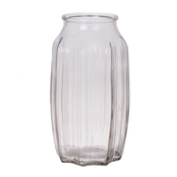 Small flower vase AMORY made of glass, clear, 9"/22cm, Ø4.7"/12cm