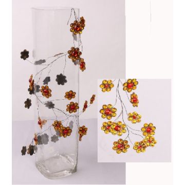 Decorative flower garland DANDY, orange-yellow, 3ft/90cm