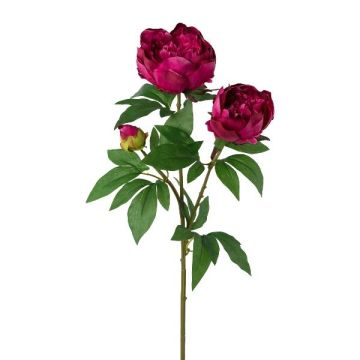 Artificial flower branch Peony SLORVE, cerise, 28"/70cm