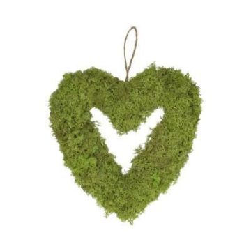 Decorative heart wreath MADISSON made of Iceland moss, for hanging, light green, 2"/5cm, Ø12"/30cm Decorative heart wreath MADISSON made of Iceland moss, for hanging, light green, 2"/5cm, Ø12"/30cm